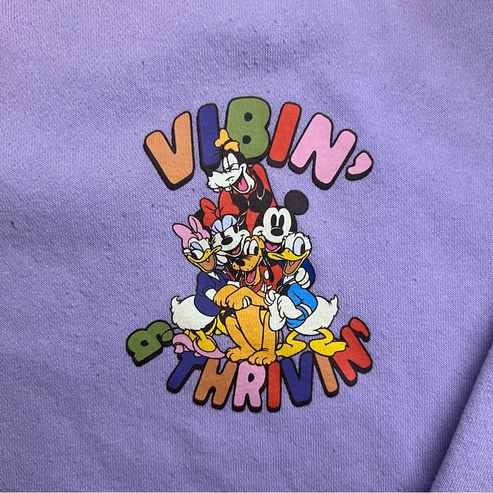 Disney World Sweatshirt Minnie "Vibin & Thrivin"  Long Sleeve Pullover Medium - Picture 3 of 8